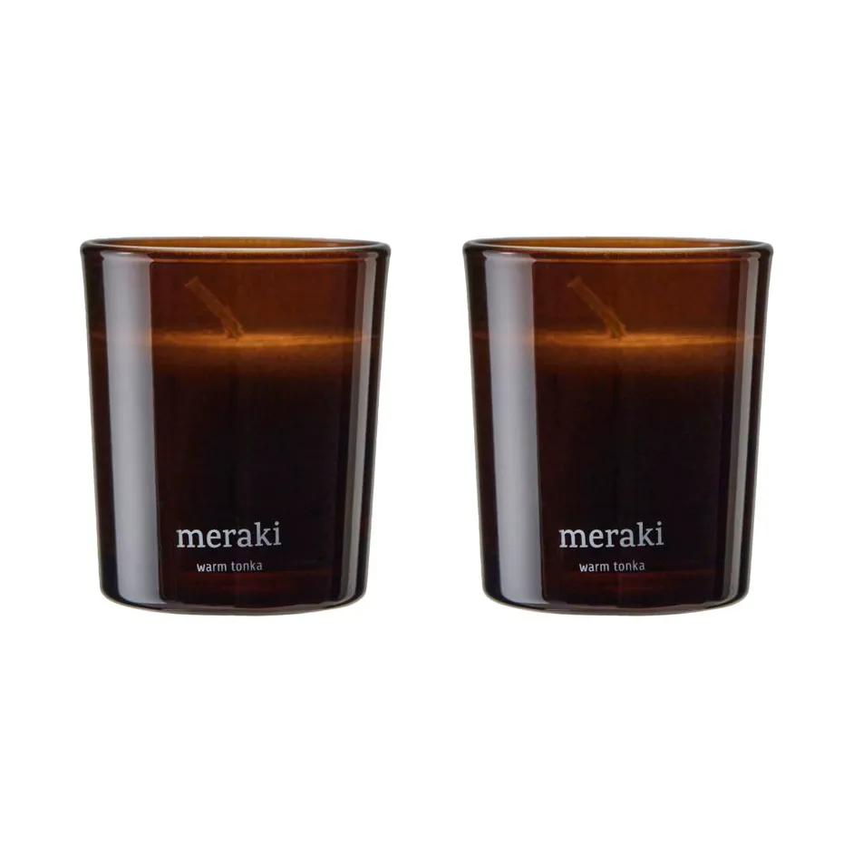 Velas perfumadas 12 horas Meraki 12, 2-pack, Warm tonka Meraki