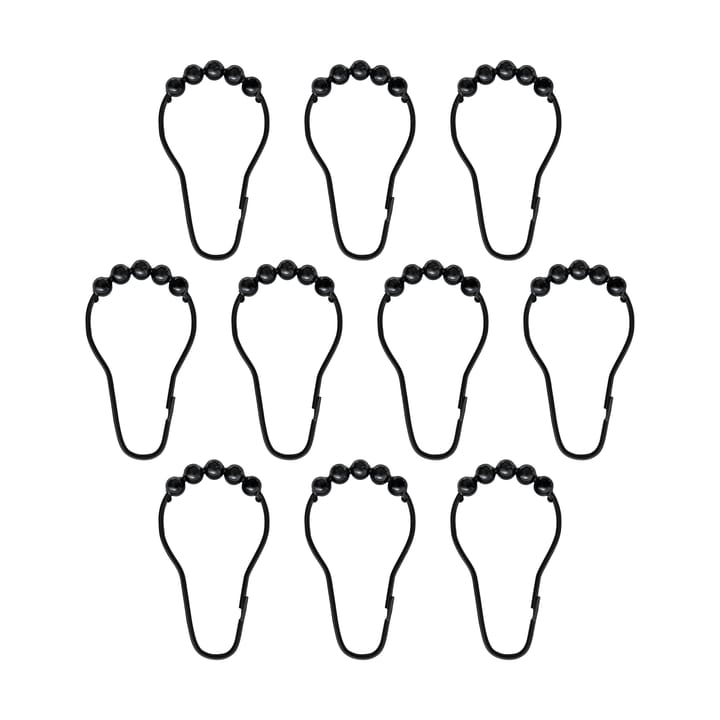 10 Ganchos Aqua para cortina de ducha - Negro - Mette Ditmer