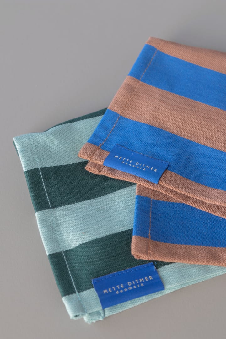 2 Bayetas de cocina Stripes 33x33 cm, Mint Mette Ditmer