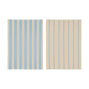 2 Paños de cocina Stripes 50x70 cm - Blue-Beige (azul beige), 50x70 cm - Mette Ditmer