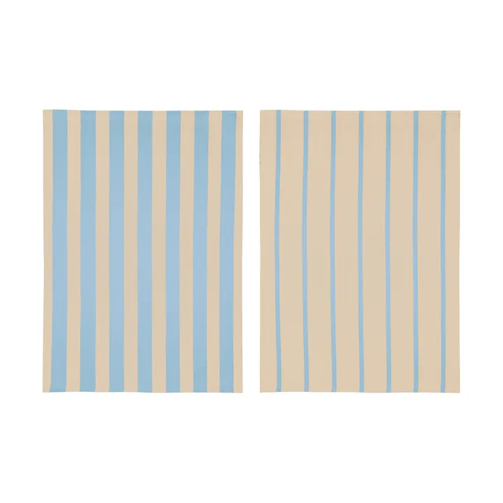 2 Paños de cocina Stripes 50x70 cm - Blue-Beige (azul beige), 50x70 cm - Mette Ditmer