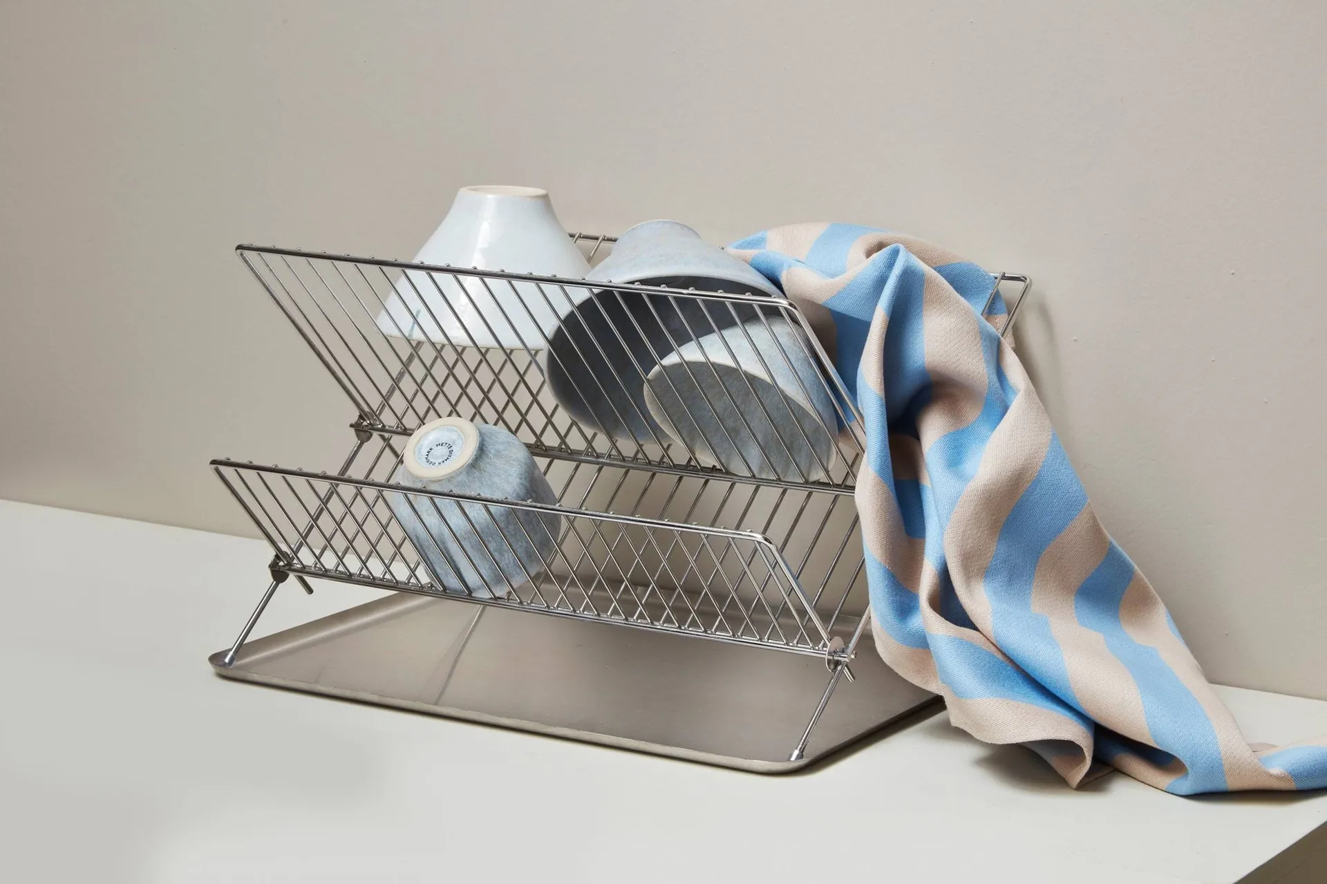 2 Paños de cocina Stripes 50x70 cm, Blue-Beige (azul beige), 50x70 cm Mette Ditmer