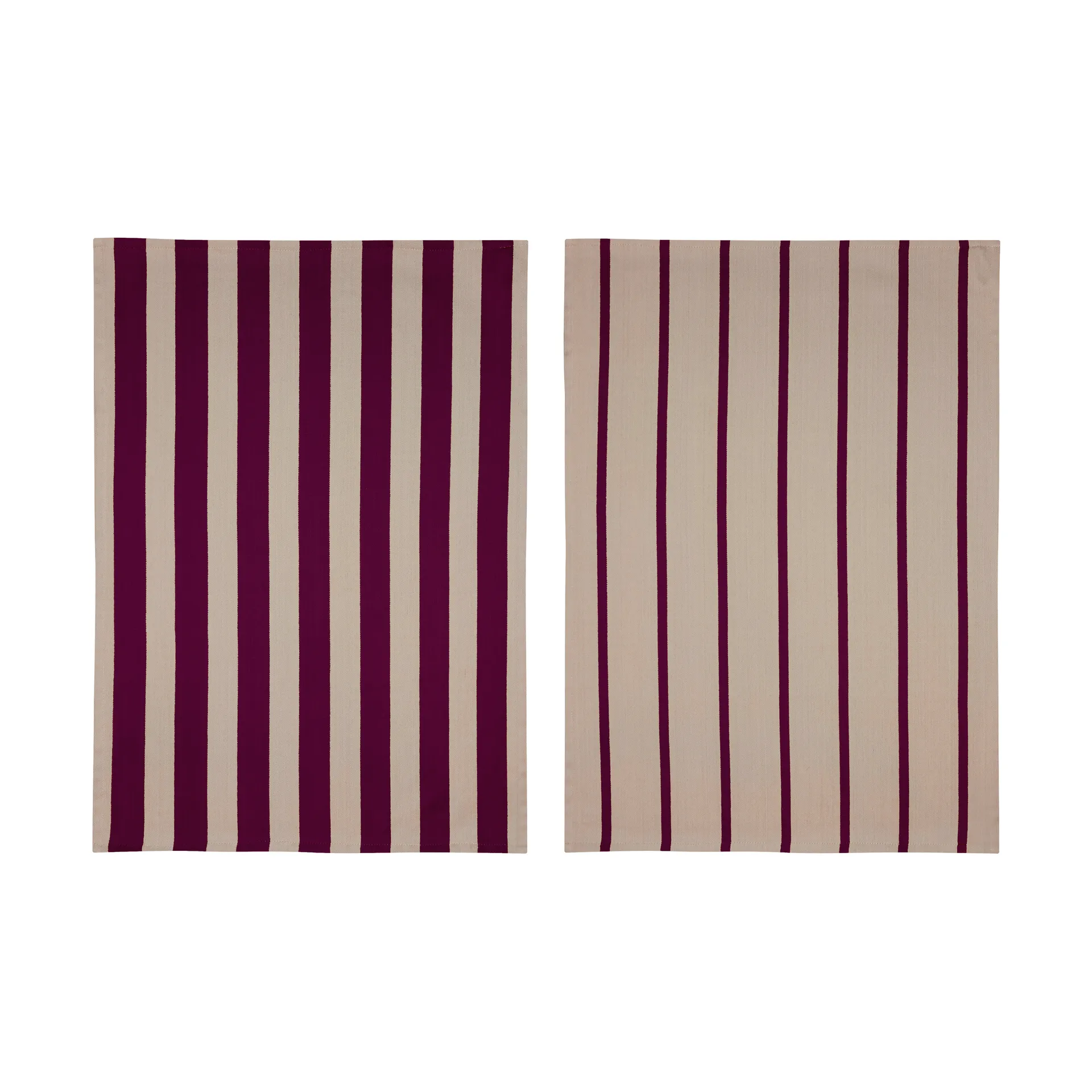 2 Paños de cocina Stripes 50x70 cm, Red-Beige (rojo beige), 50x70 cm Mette Ditmer
