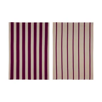 2 Paños de cocina Stripes 50x70 cm - Red-Beige (rojo beige), 50x70 cm - Mette Ditmer