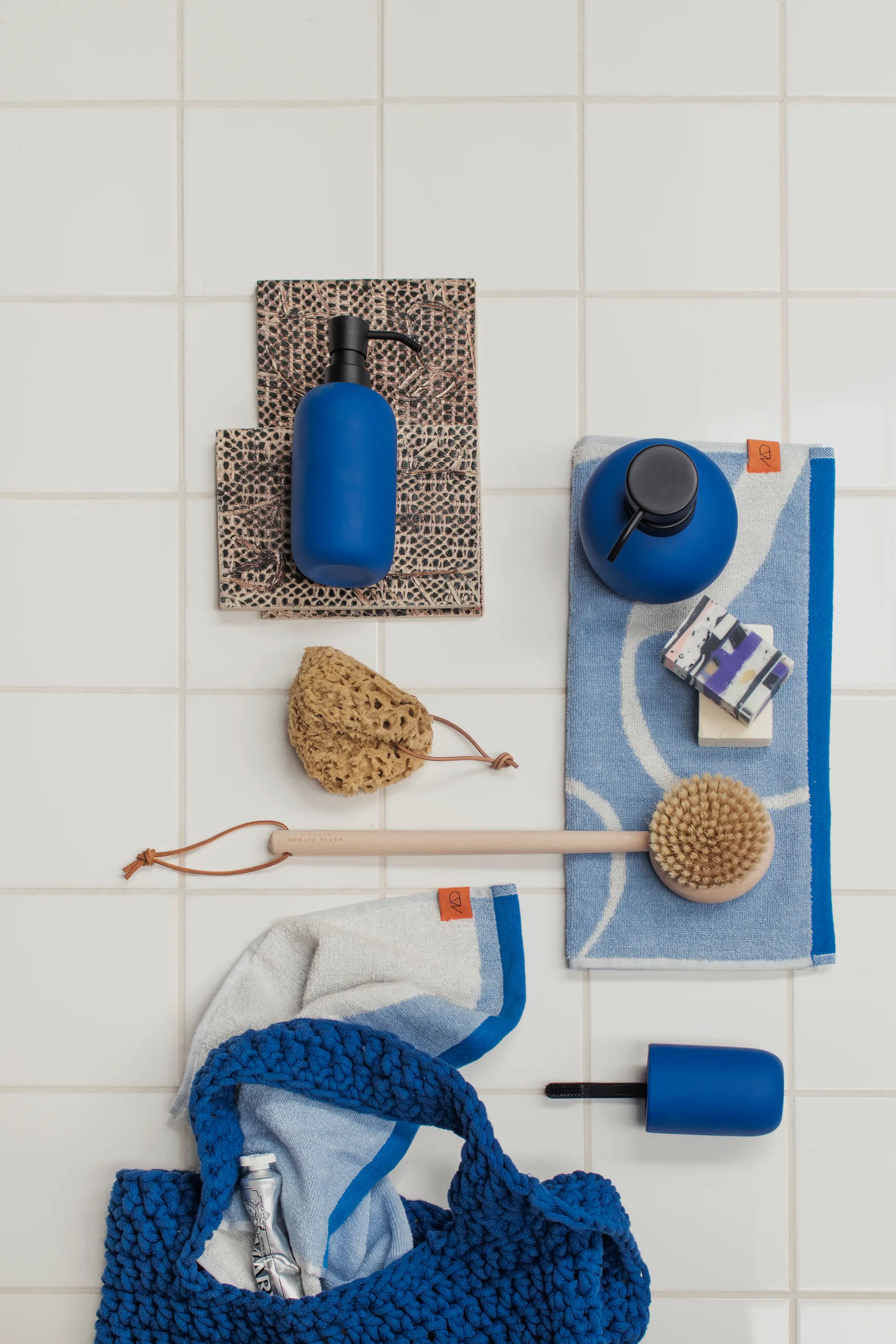 2 Toallas de invitados Nova Arte 40x55 cm, Light blue-off-white Mette Ditmer