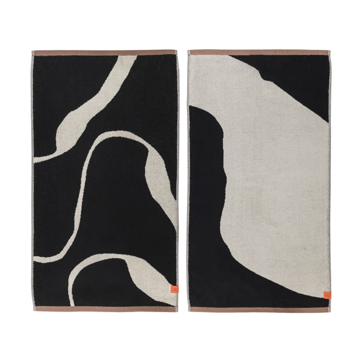 2 Toallas de manos Nova Arte 50x90 cm - Black-off white - Mette Ditmer