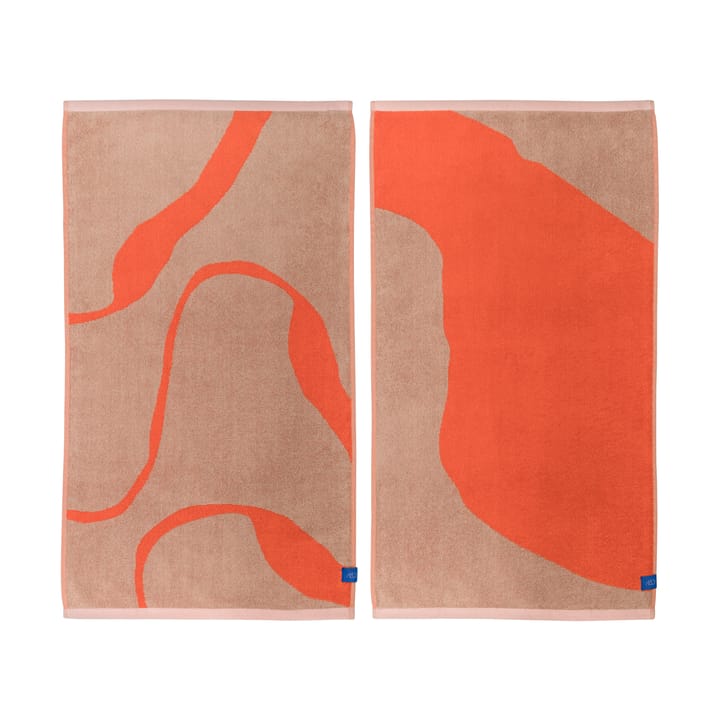 2 Toallas de manos Nova Arte 50x90 cm - Latte-orange - Mette Ditmer