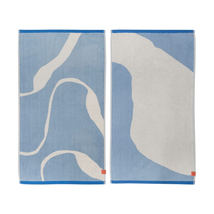 2 Toallas de manos Nova Arte 50x90 cm - Light blue-off-white - Mette Ditmer