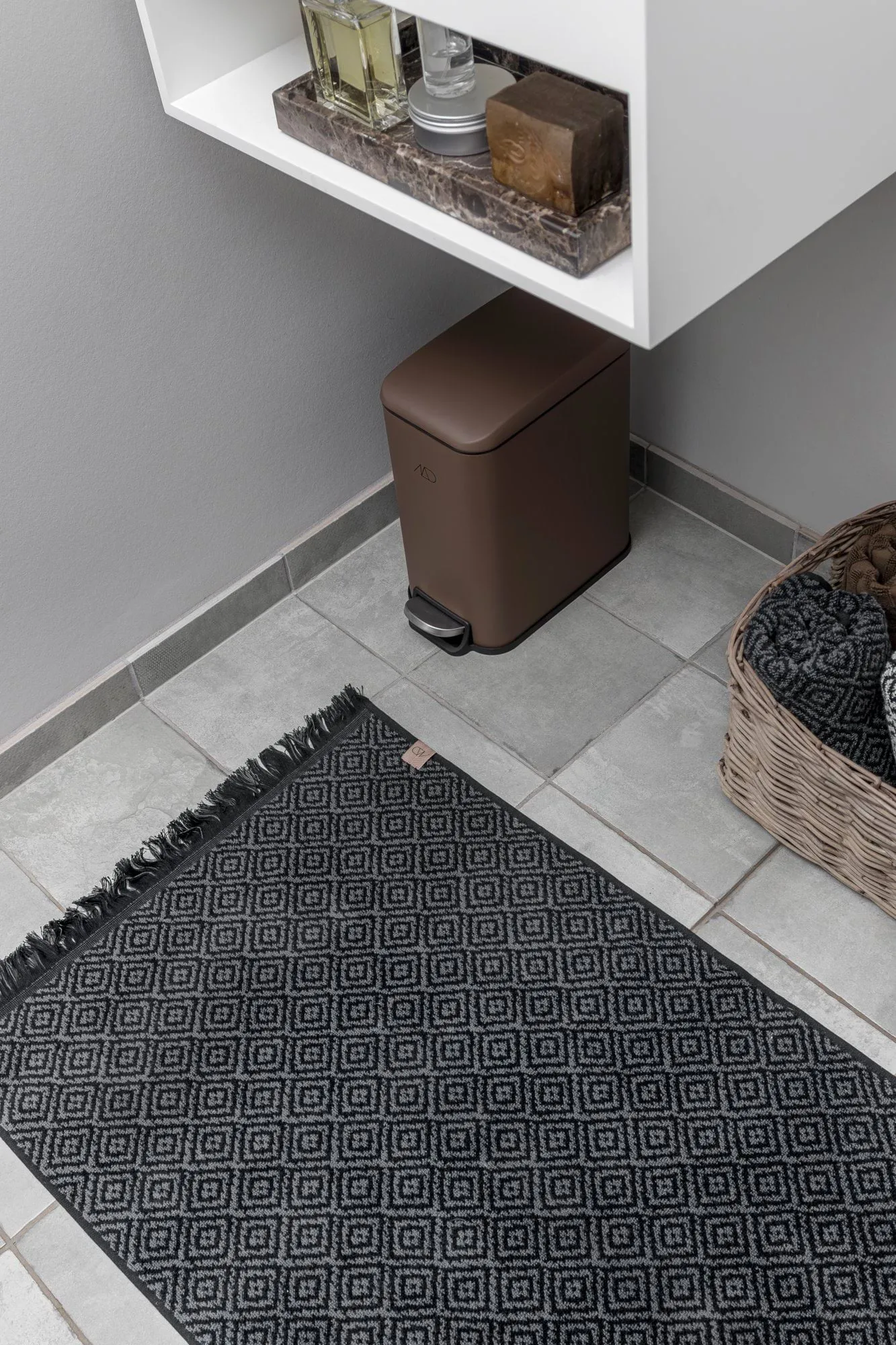 Alfombra de baño Morocco 50x80 cm, Black-grey Mette Ditmer