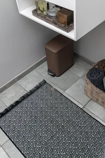 Alfombra de baño Morocco 50x80 cm - Black-white - Mette Ditmer