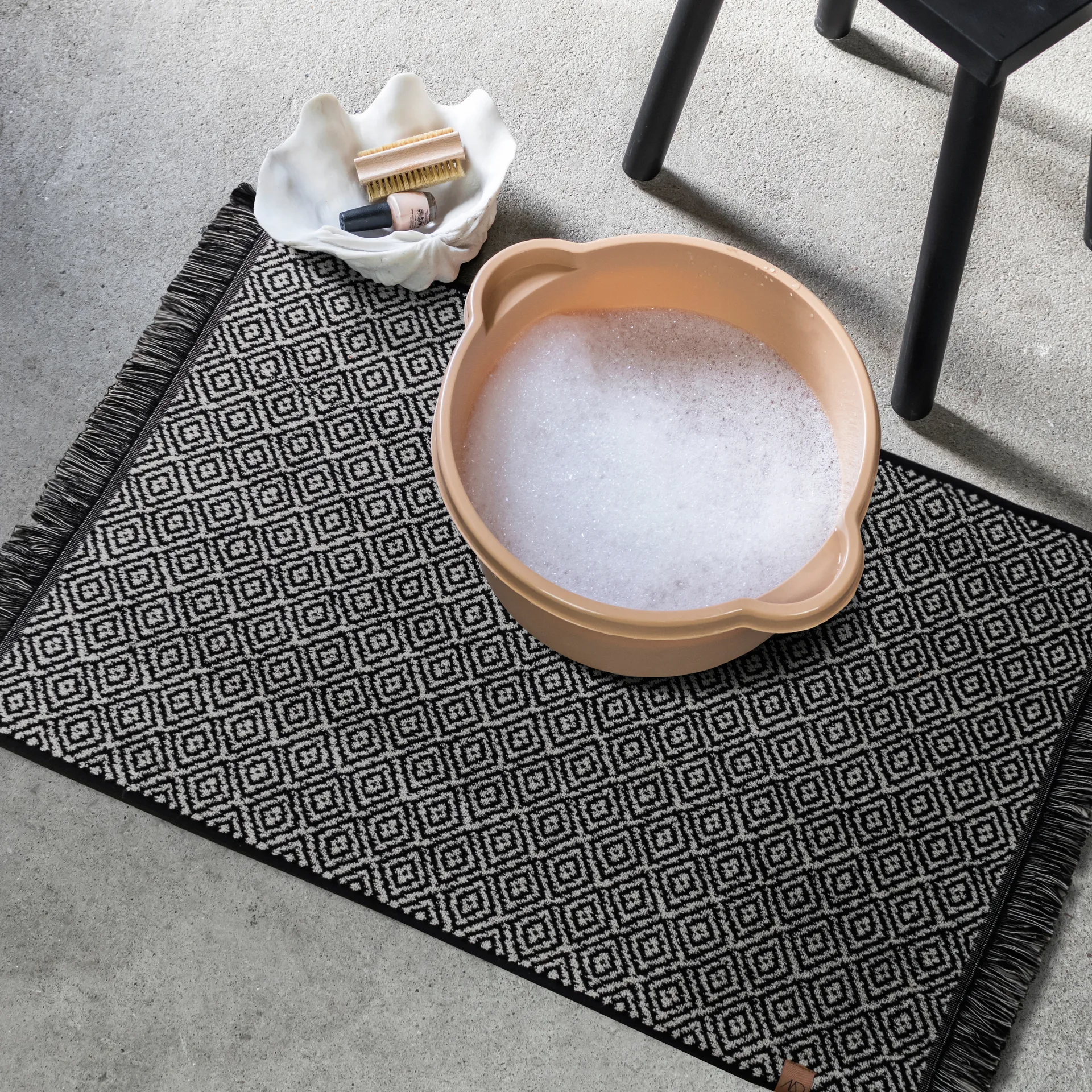 Alfombra de baño Morocco 50x80 cm, Black-white Mette Ditmer