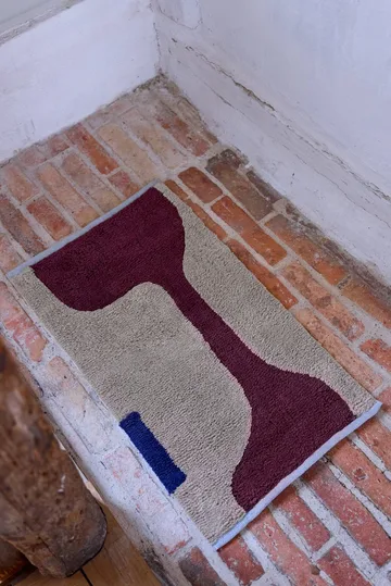 Alfombra Figura - Rojo-beige, 70x150 cm - Mette Ditmer