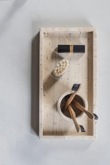 Bandeja de decoración Travertine 16x31 cm - Linen - Mette Ditmer