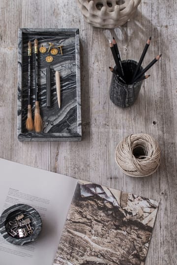 Bandeja decorativa Marble 16x31 cm - Negro-gris - Mette Ditmer