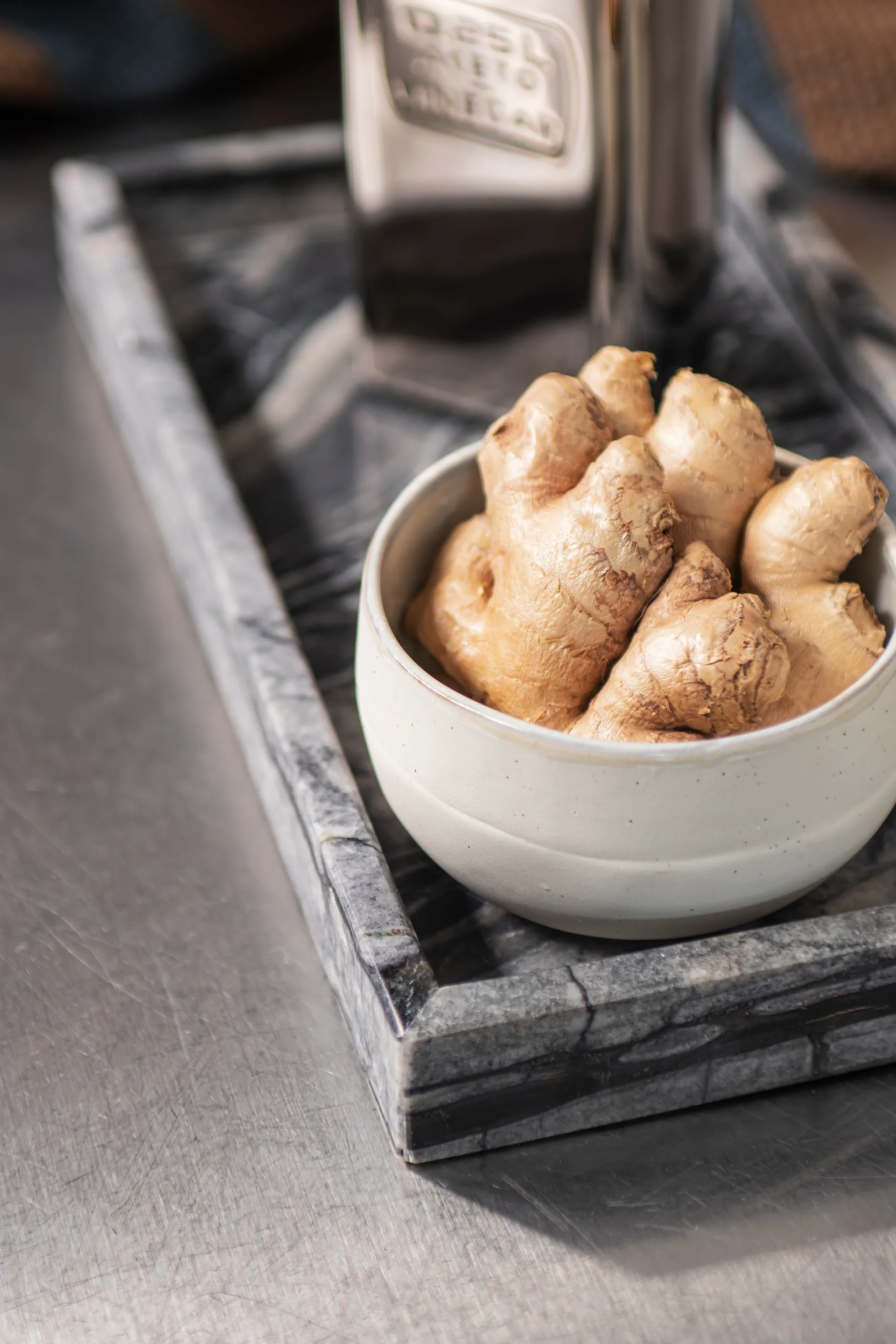 Bandeja decorativa Marble 16x31 cm, Negro-gris Mette Ditmer