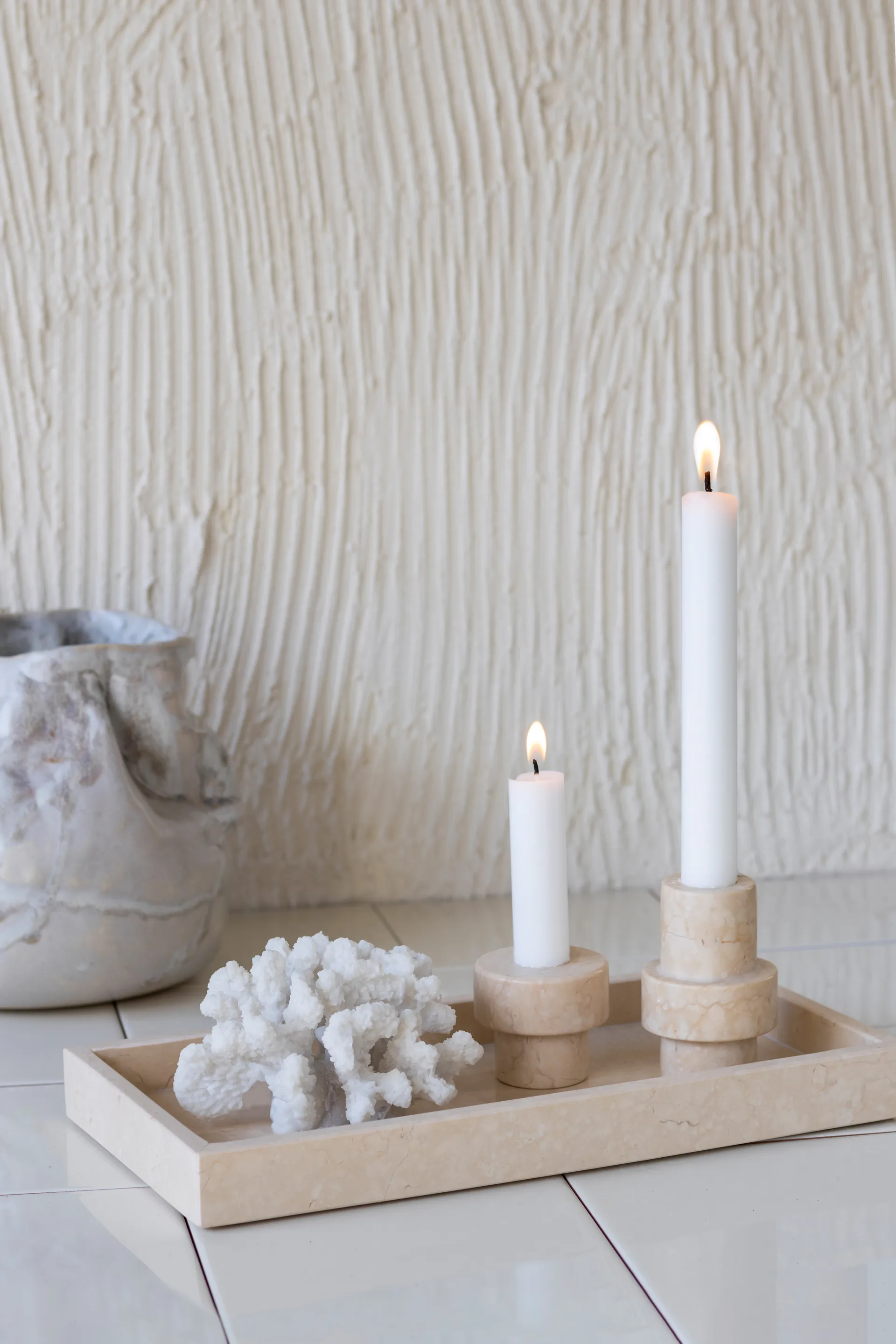 Bandeja decorativa Marble 16x31 cm, Sand Mette Ditmer