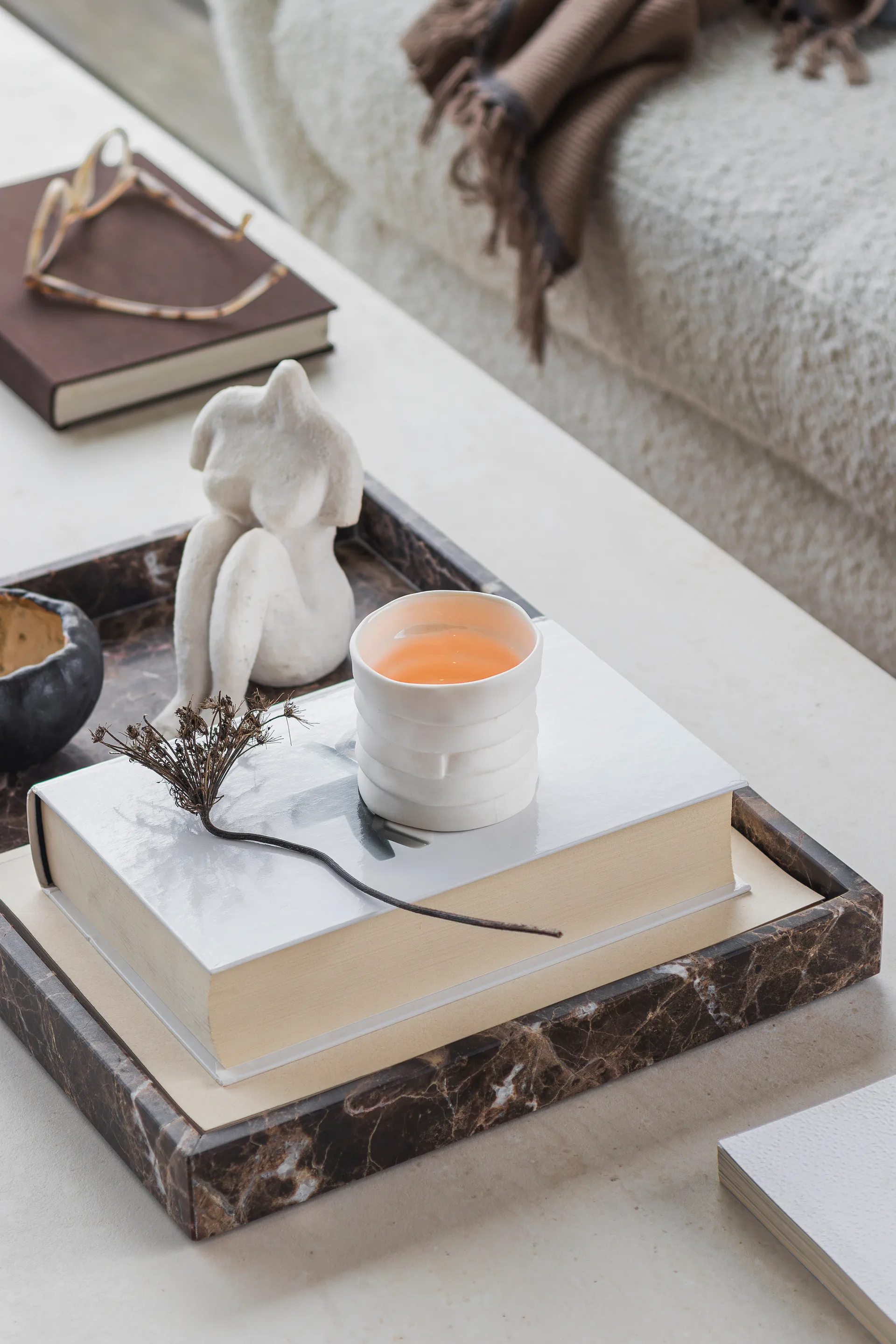 Bandeja decorativa Marble large 30x40 cm, Brown Mette Ditmer