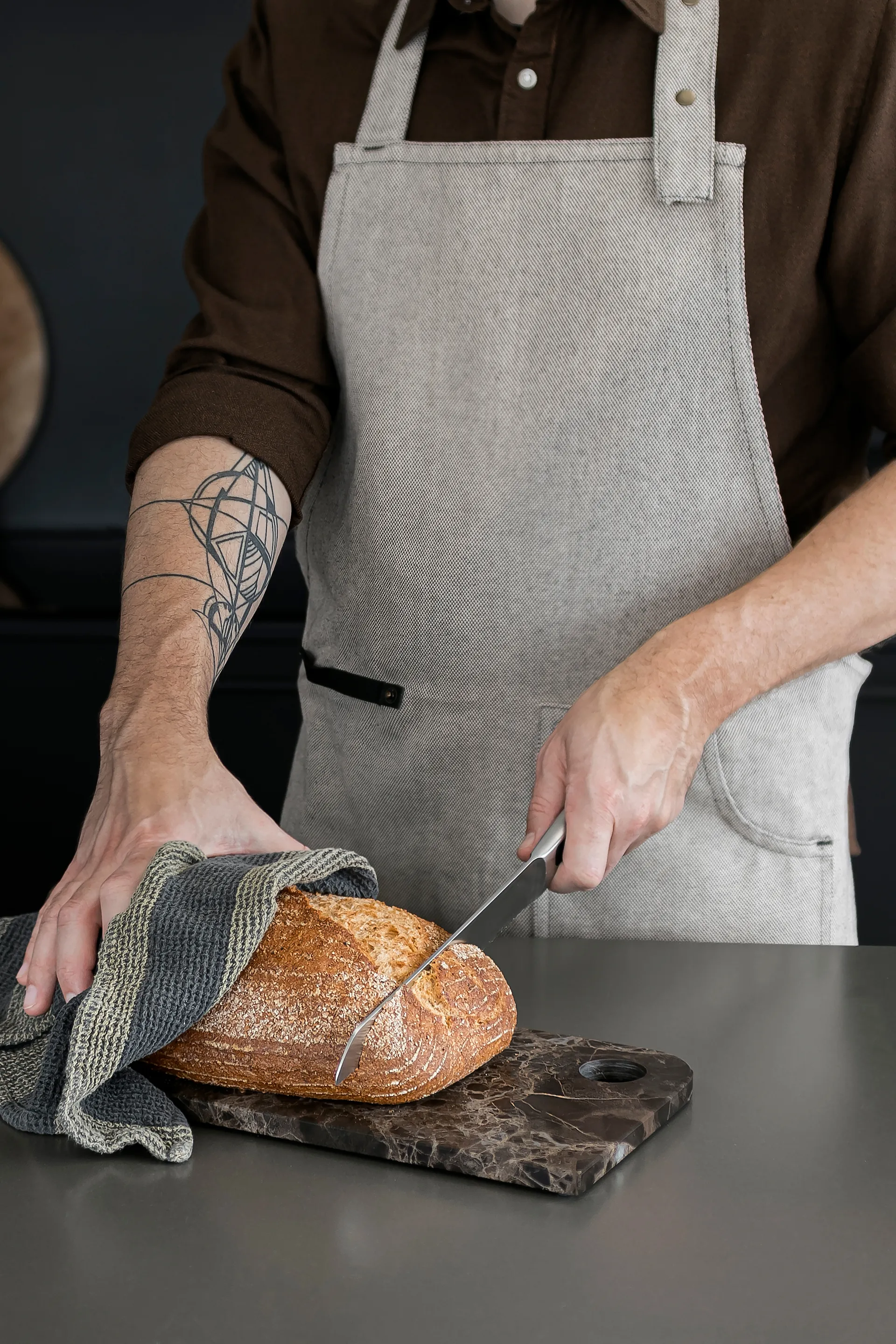 Bandeja Marble large 18x38 cm, Brown Mette Ditmer