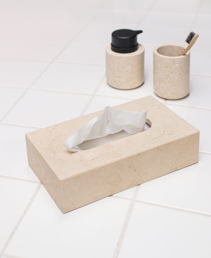 Caja de pañuelos Marble 14x25,5 cm, Arena Mette Ditmer