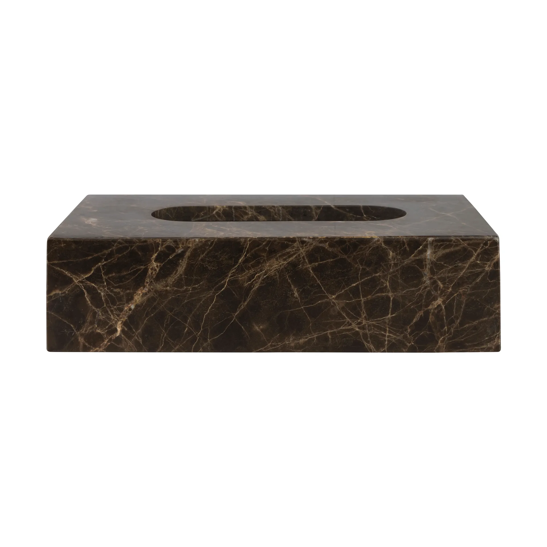 Caja de pañuelos Marble 14x25,5 cm, Marrón Mette Ditmer