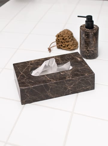 Caja de pañuelos Marble 14x25,5 cm - Marrón - Mette Ditmer