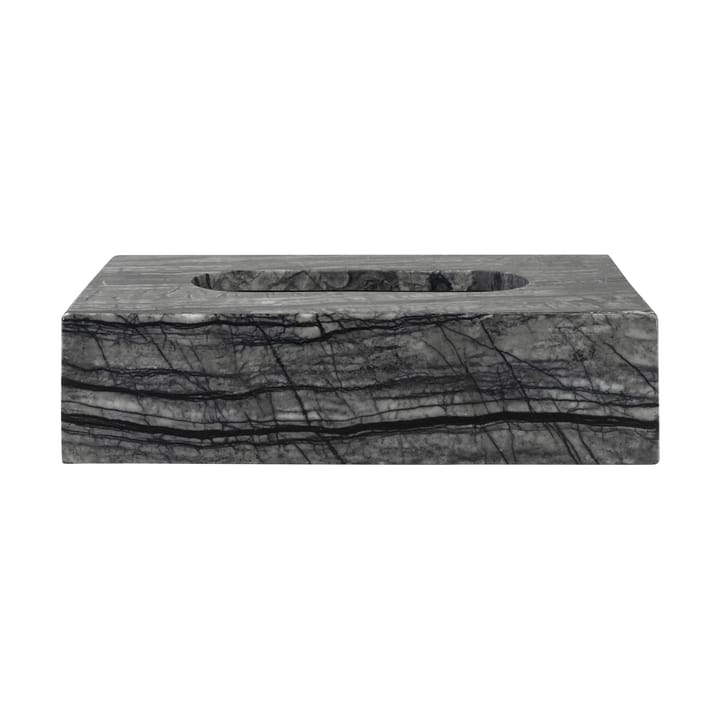 Caja de pañuelos Marble 14x25,5 cm - Negro-gris - Mette Ditmer