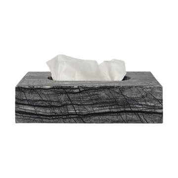 Caja de pañuelos Marble 14x25,5 cm - Negro-gris - Mette Ditmer