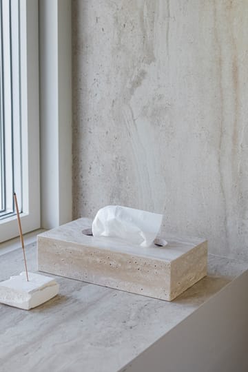 Caja de pañuelos Travertine 14x25,5 cm - Linen - Mette Ditmer