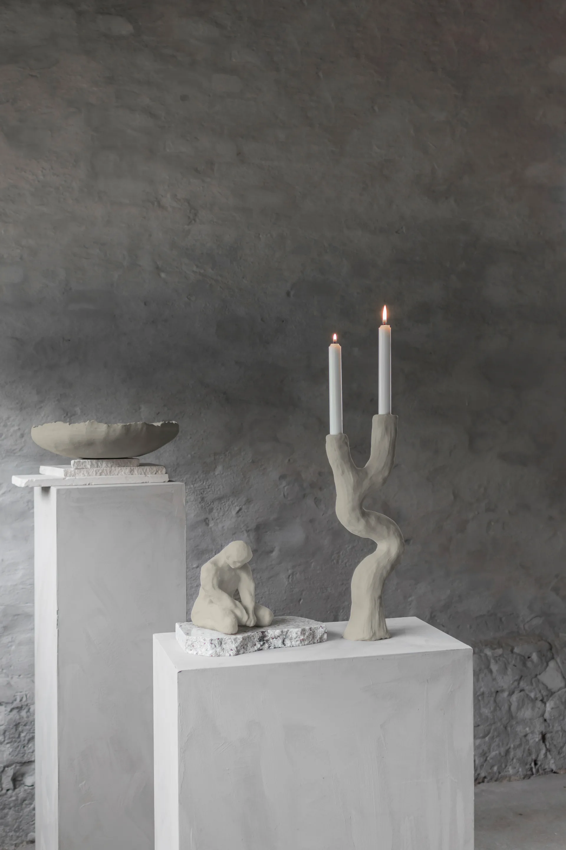 Candelabro Art piece 41 cm, sand Mette Ditmer