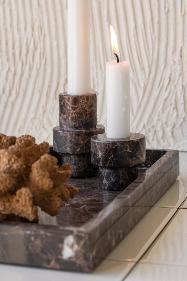 Candelabro Marble 5 cm, Marrón Mette Ditmer