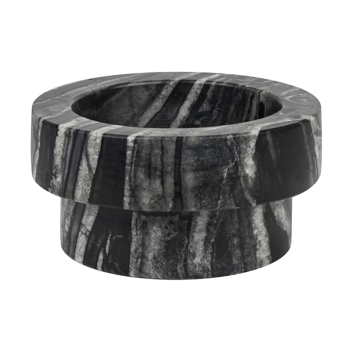 Candelabro Marble para vela gruesa 5 cm - Negro-gris - Mette Ditmer