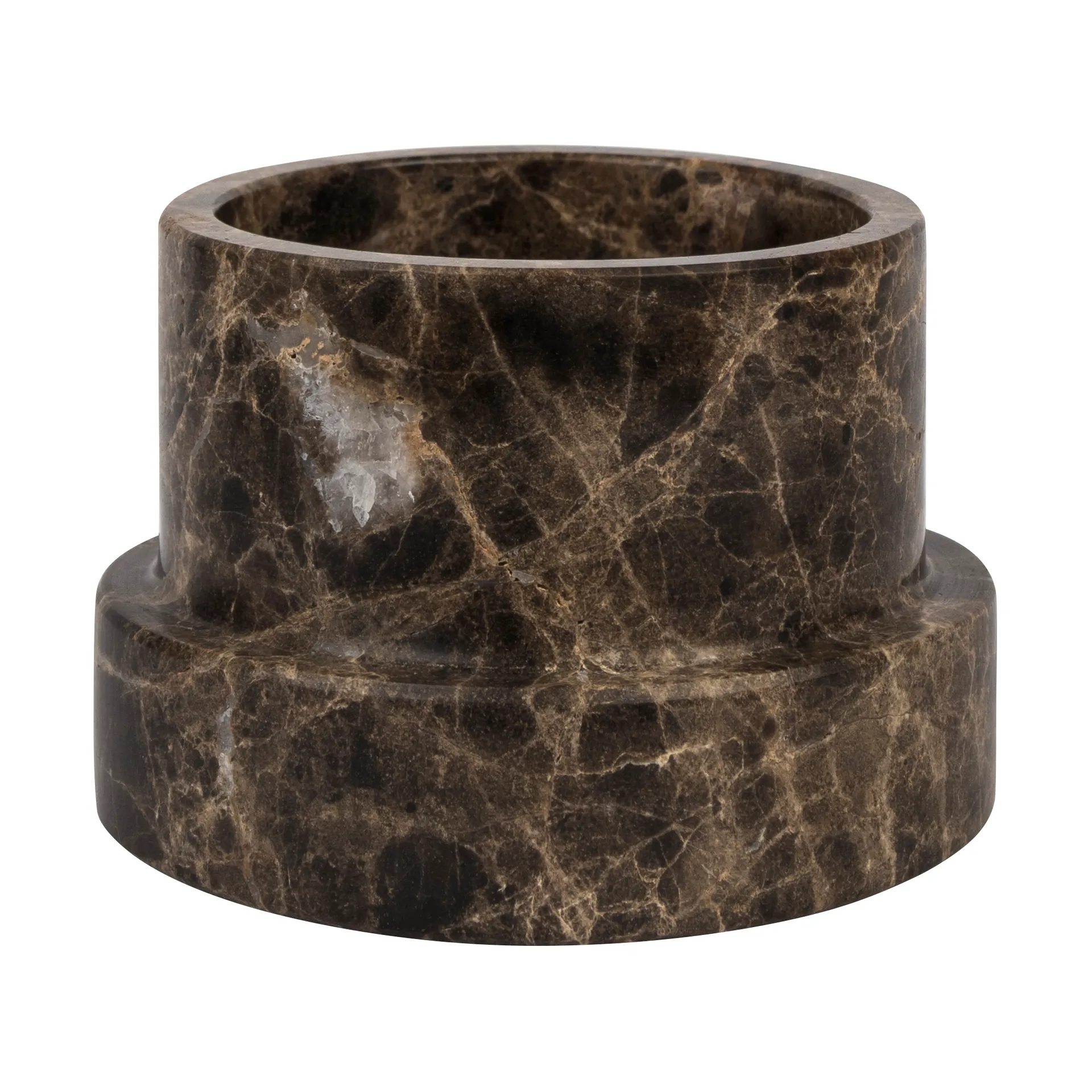 Candelabro Marble para vela gruesa 6,5 cm, Marrón Mette Ditmer