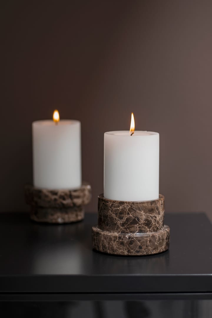 Candelabro Marble para vela gruesa 6,5 cm, Marrón Mette Ditmer