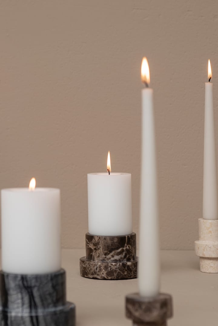 Candelabro Marble para vela gruesa 6,5 cm, Marrón Mette Ditmer