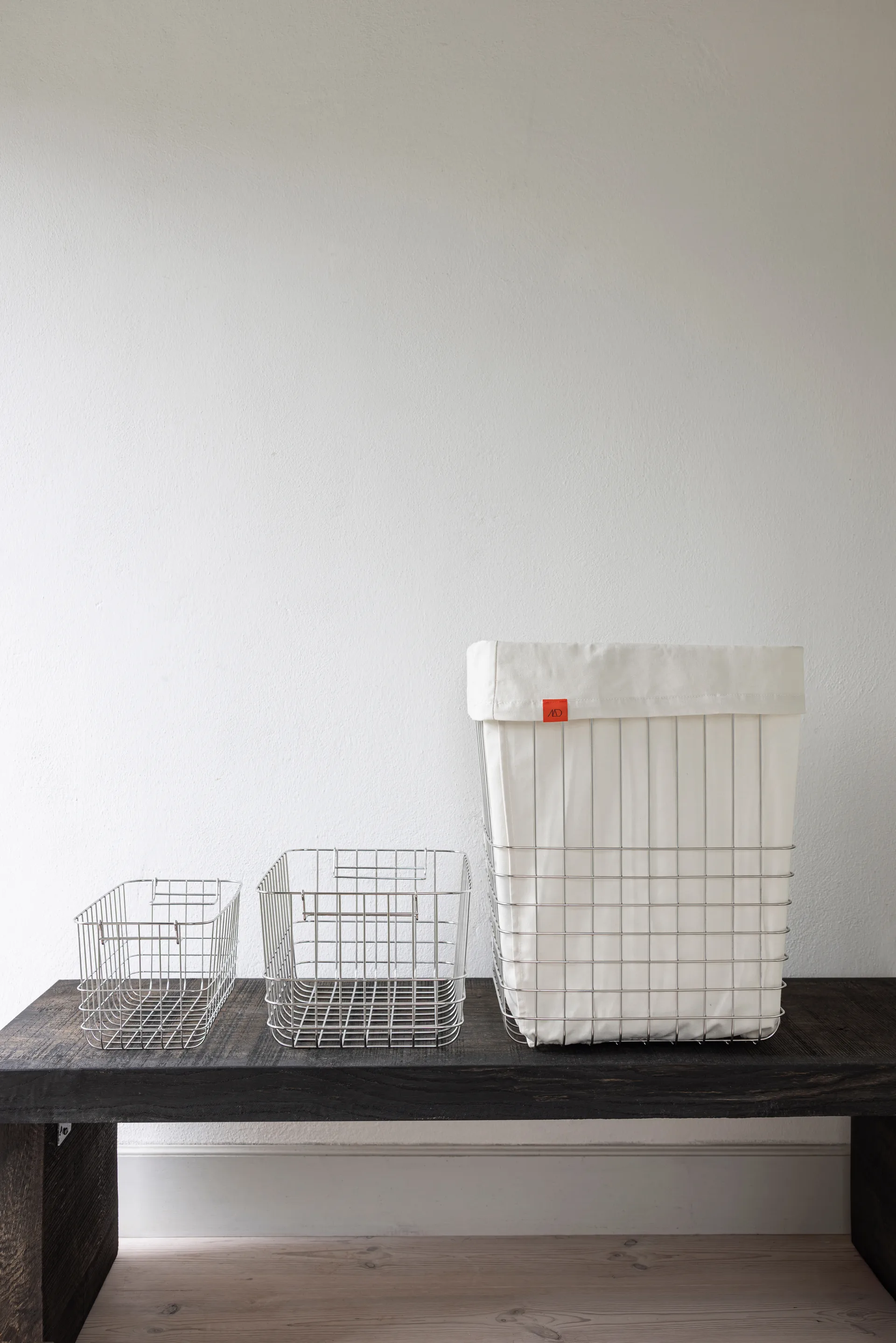 Cesta de almacenamiento Store-it con bolsa de algodón, large, Cromo Mette Ditmer