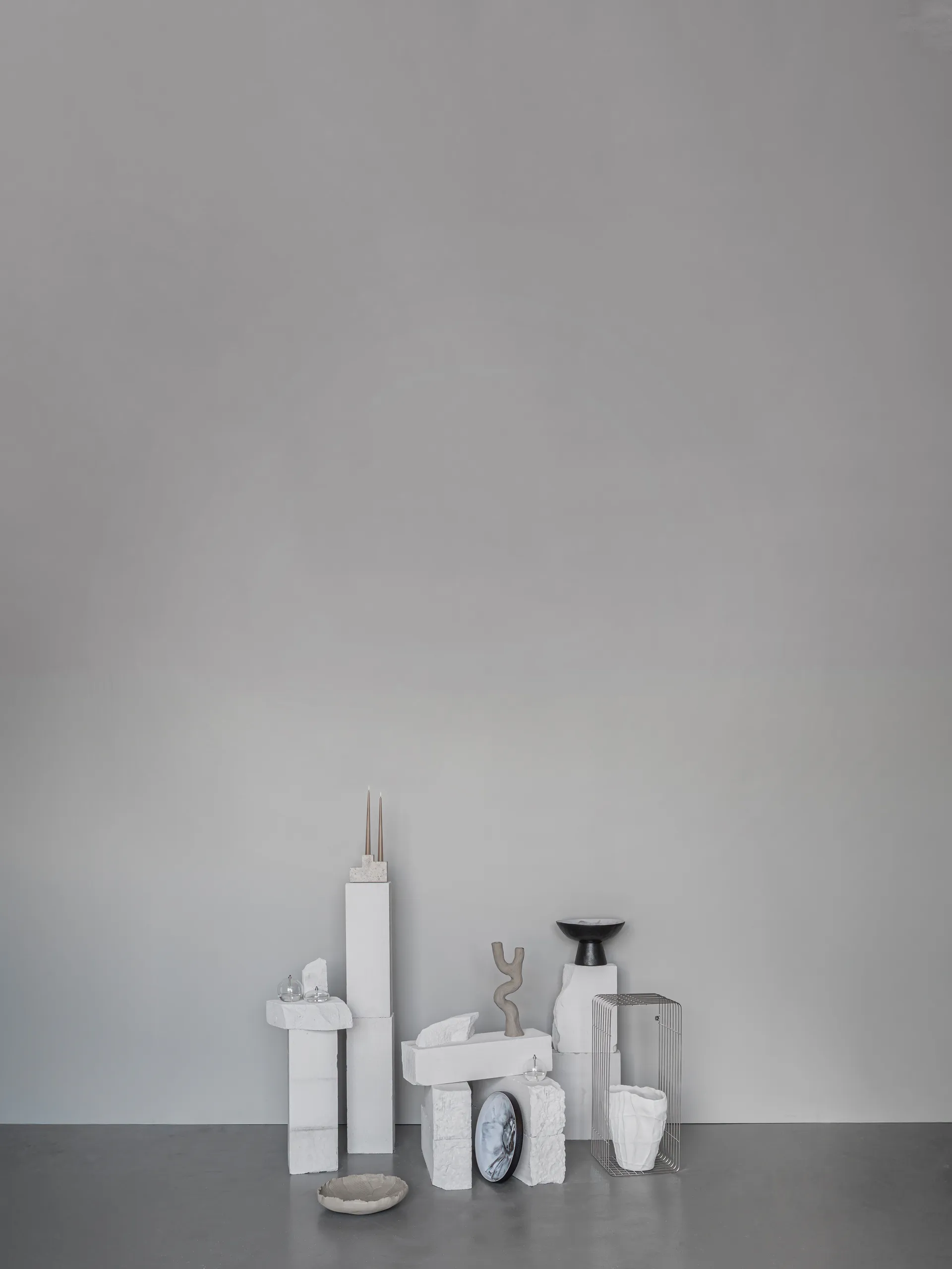 Cuenco con pie By Hand Ø31,5x20 cm, Off-white Mette Ditmer