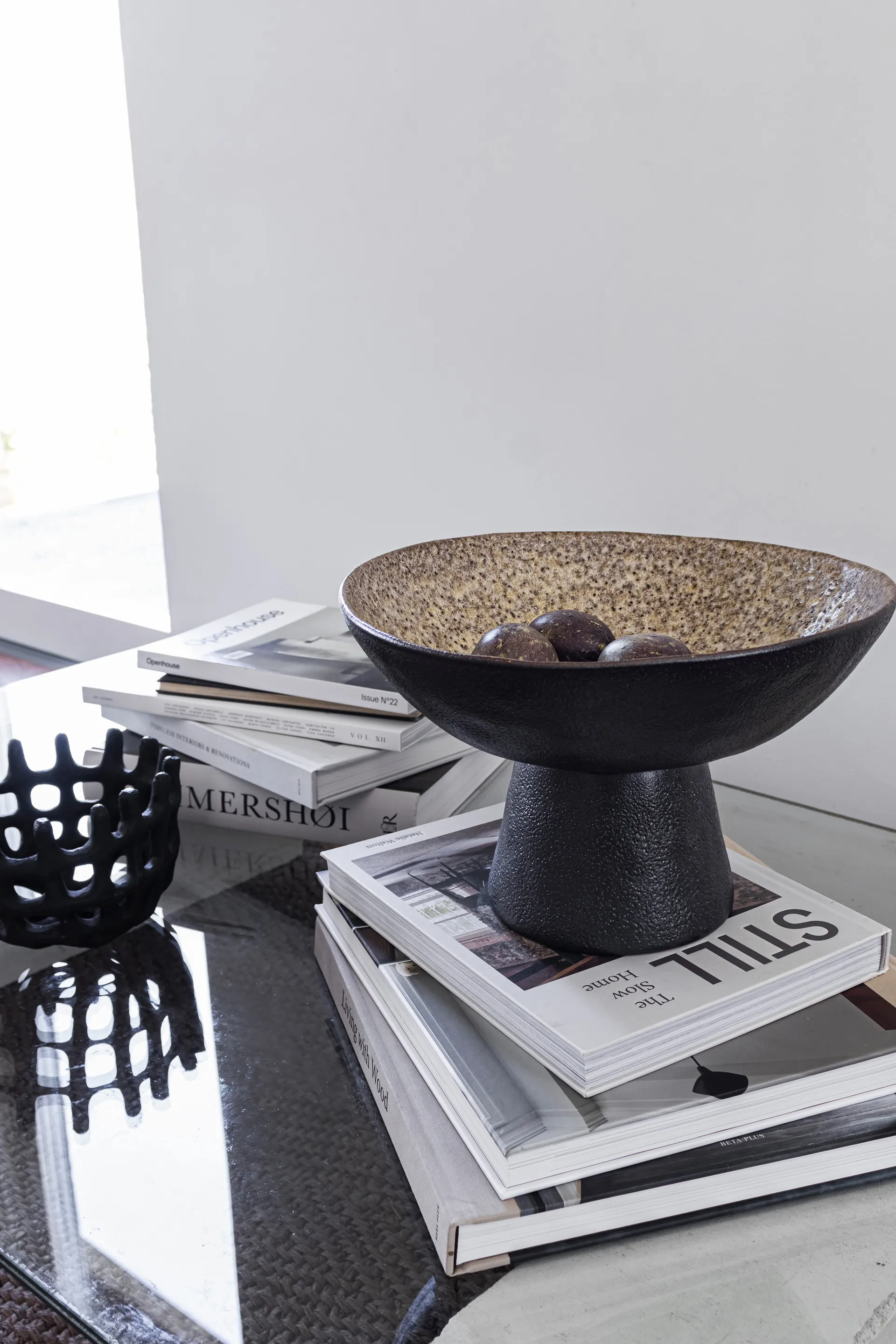 Cuenco con pie By Hand Ø31,5x20 cm, Sand Mette Ditmer