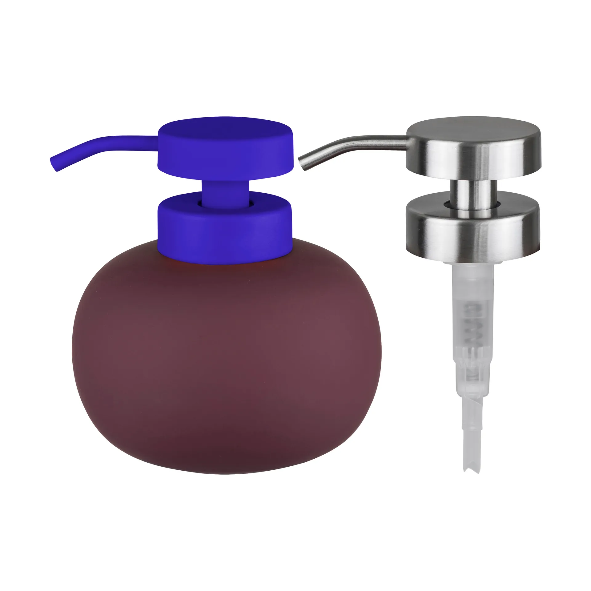 Dispensador de jabón Lotus play bajo, incl. 2 cabezales, Wine Mette Ditmer