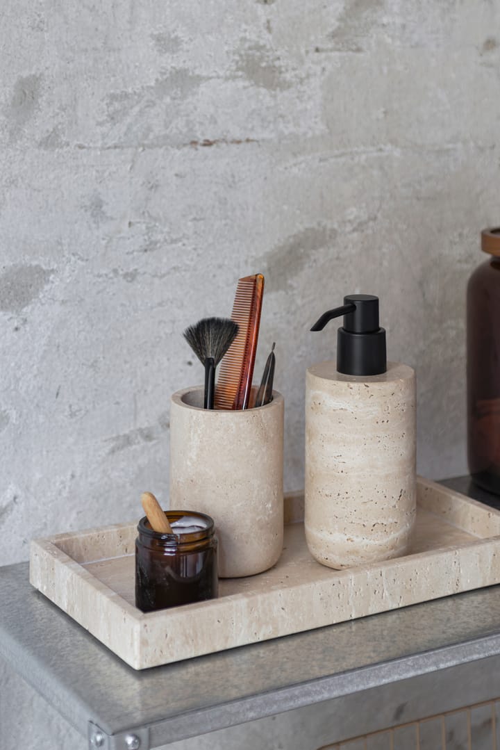 Dispensador de jabón Travertine 17,5 cm, Linen Mette Ditmer