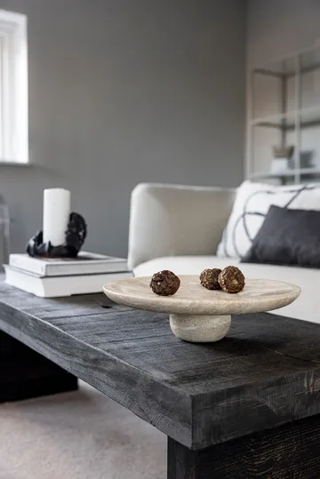 Pedestal Travertin - Lino, Ø32 × 8,5 cm - Mette Ditmer