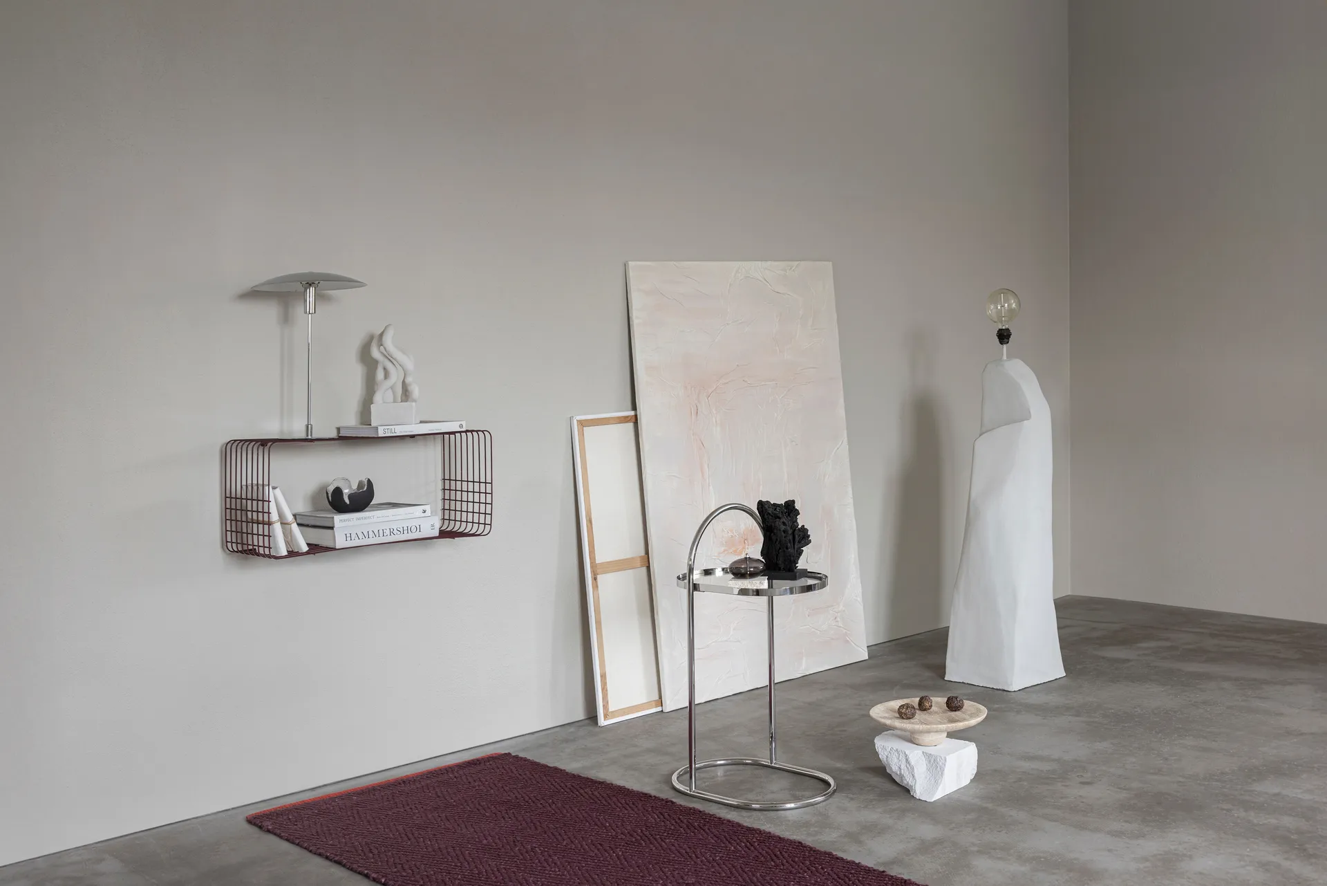 Pedestal Travertin, Lino, Ø32 × 8,5 cm Mette Ditmer