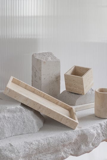 Recipiente Travertino 10x10 cm - Linen - Mette Ditmer