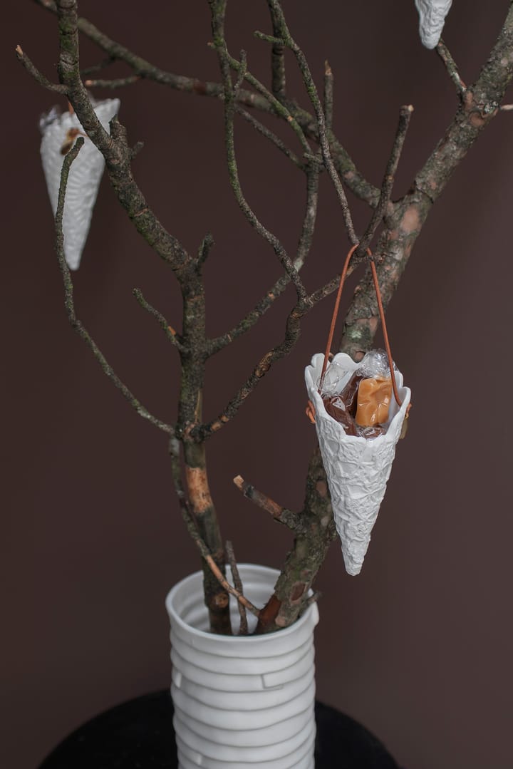 Set de 2 conos de navidad Lace, Off-white Mette Ditmer