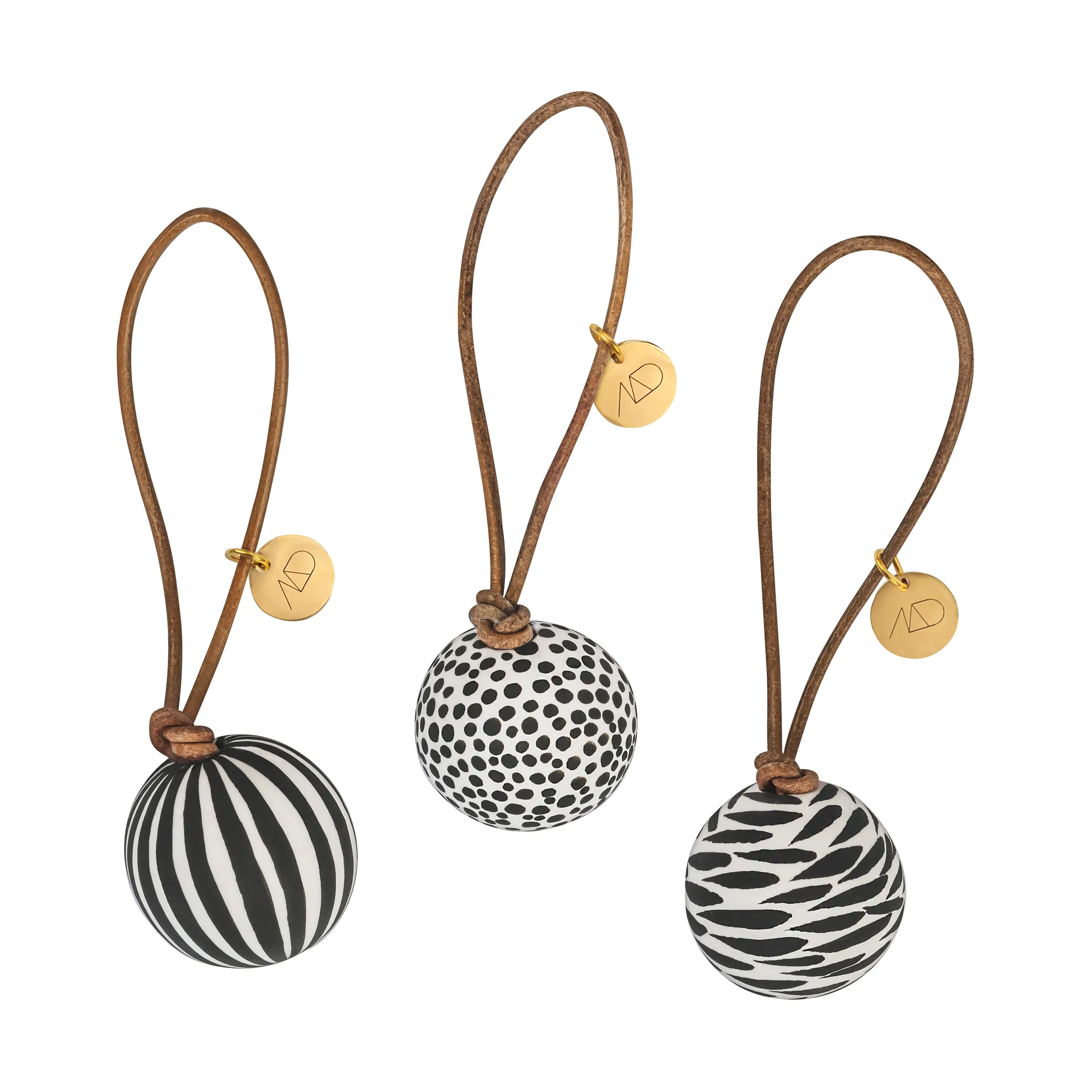 Set de 3 bolas para árbol de navidad Globe, Black Mette Ditmer