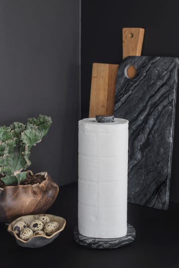 Soporte para papel de cocina Marble - Black-grey - Mette Ditmer