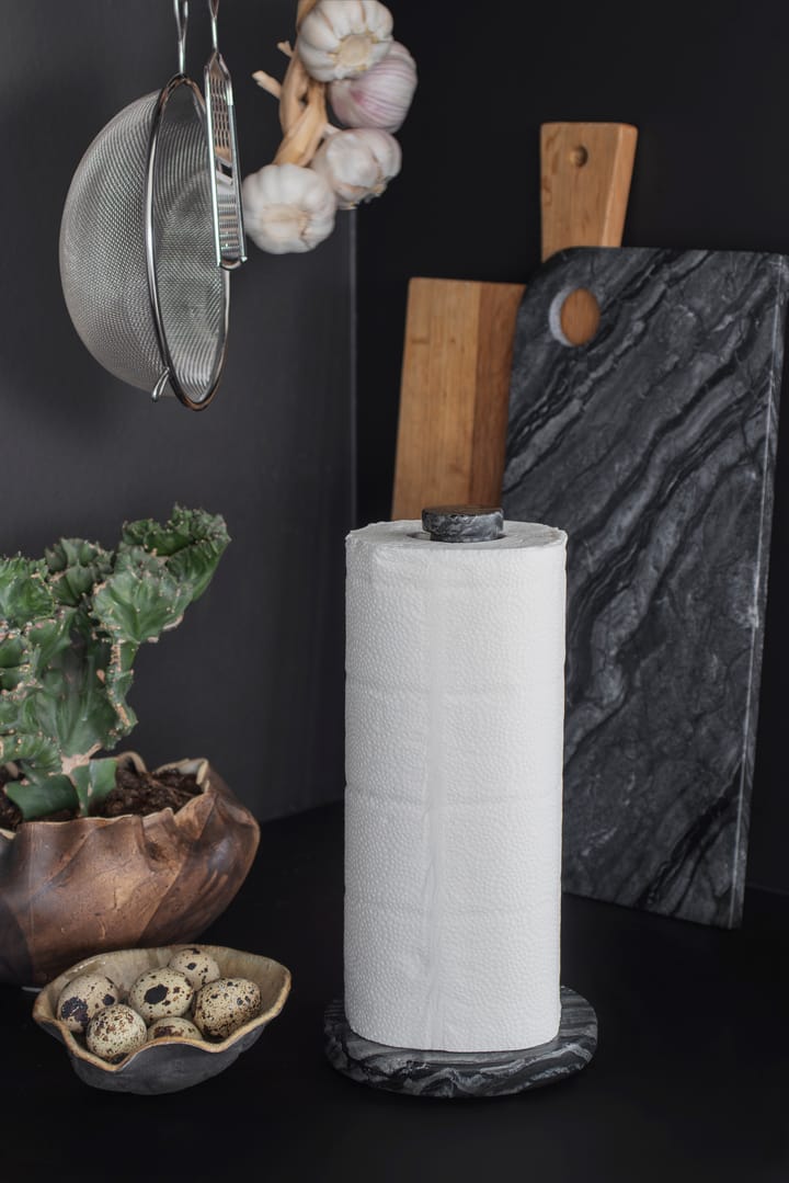 Soporte para papel de cocina Marble, Black-grey Mette Ditmer