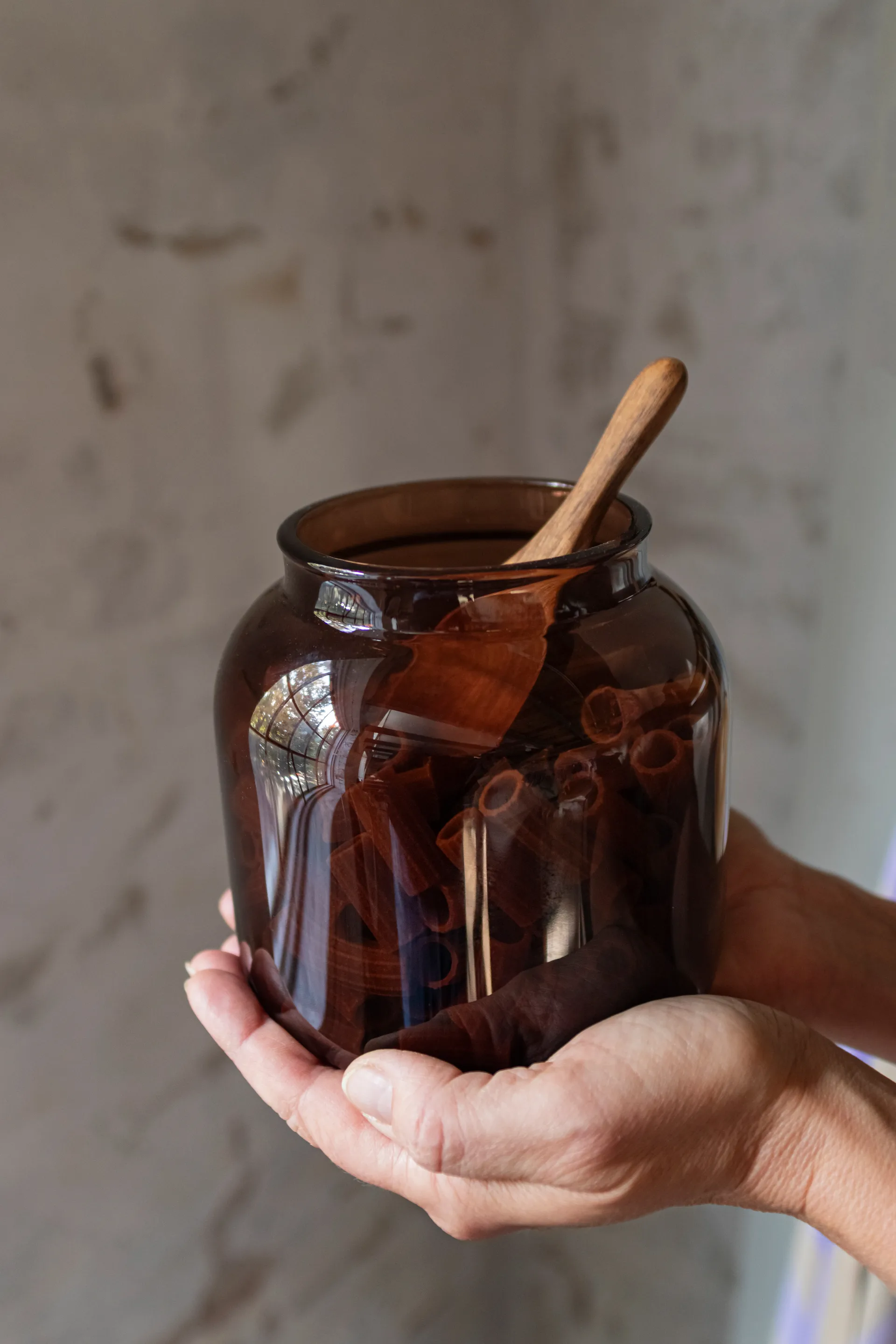 Tarro con tapa small Luna 13 cm, Brown Mette Ditmer