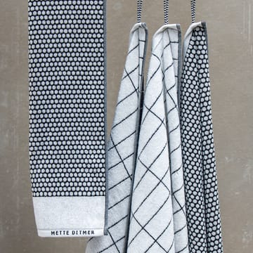 Toalla de baño Grid 70x140 cm - negro-off white - Mette Ditmer