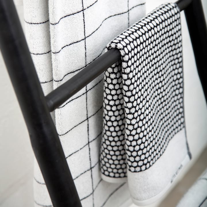 Toalla de invitados Grid, negro-off white Mette Ditmer