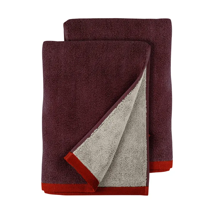 Toalla de manos Soft 40x55 cm, 2-pack - Red-Grey (rojo gris), 40x55 cm - Mette Ditmer